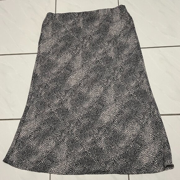 Nwot Dalia A -Line Midi skirt, Cheetah spotted print in black and beige size 10 - Picture 1 of 5